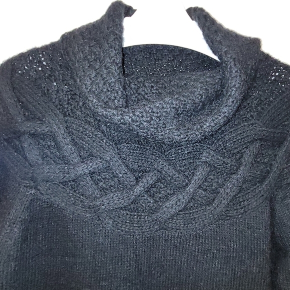 Theory Mirna Warmth Wool Cashmere Black Turtleneck Sweater Dress Tunic S… - Picture 5 of 16